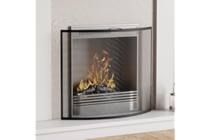 Fire Vida Buckton Spark Guard Fire Screen, Black