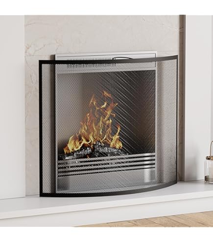 Paravent De Cheminée 3 Panneaux Panacea – Rouleaux Fleuris Gris – Art Déco
