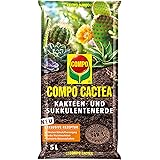 COMPO CACTEA Kakteen- und Sukkulentenerde mit 8 Wochen Dünger für alle Kakteenarten und dickblättrige Pflanzen, Kultursubstra