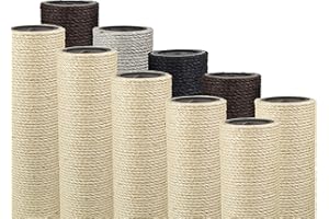 Kratzbaumland 12 cm Sisalstamm, Ersatzstamm für Kratzbaum: Länge: 25 cm, Gewinde - 8 mm (M8), Farbe des Sisalseils: Natur