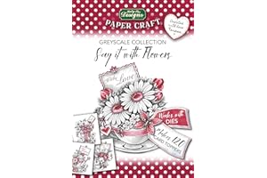 KATY SUE DESIGNS Katy Sue 'Say-it-with-Flowers' (Greyscale Collection) Papercraft Pad for Card Making - Not Die-Cut