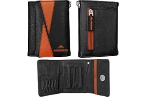 Mission Darts Flint | Faux Leather Wallet, Black & Orange (W050)