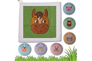 ‎BADA BING Bada Bing 6er Set Magisches Handtuch Baumwoll-Waschlappen Bauernhof Zauberhandtuch für Kinder ca. 30x30cm 6fach s. Kindergeburtstag Geschenk Mitgebsel