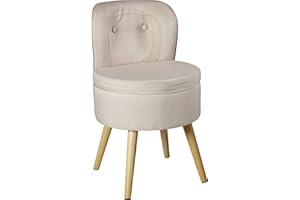 ECHTWERK Vince tapizado, sillón escandinavo, Respaldo Alto, Acolchado de Espuma Blanda, para Sala de Estar, pies de Madera, Crema, Talla única