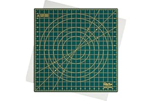 The Quilted Bear Alfombrilla de corte giratoria de 18 x 18 pulgadas, alfombrilla de corte cuadrada autorreparable giratoria con innovador mecanismo de bloqueo para acolchado y costura (verde)
