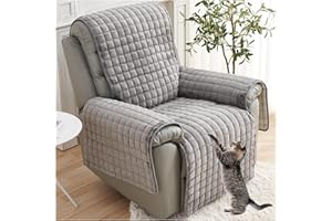 NNSMUN Sofa Armlehnenbezüge, Sesselschoner Sesselauflage, Fernsehsessel Schutzbezug Anti-Rutsch, Relaxsessel Bezüg Sesselüberzug für Zuhause mit Kindern und Haustieren Hund (Grau,1 Sitz (53 * 190cm))