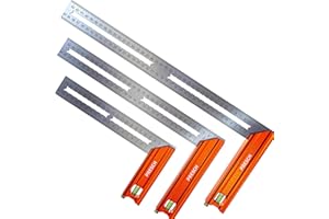 Presch Anschlagwinkel Set - 200mm, 300mm & 400mm - Hochpräzise & Rostfrei - Innovatives Streichmaß - Exakter 90° und 45° Anschlag inkl. Wasserwaage & Anreißnadel für ultimative Vielseitigkeit