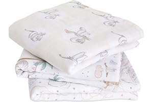 aden + anais Dumbo Musy Quadrate - 3 Pack | Disney Baby | Große 100% atmungsaktive Musselin -Baumwoll -Wrap -Set für Säuglingsmädchen & Jungen | Neugeborene Schlafmobile