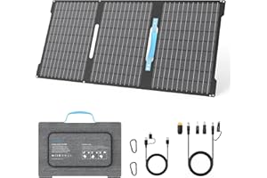 E-POWO 45W Tragbares Solarpanel Ladegerät mit USB-C PD 3.0 & USB-A QC 3.0, IP67 Wasserdicht für Powerbank, Smartphone, iPhone, Android, Kamera, Camping und Outdoor