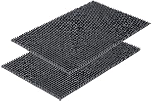 ‎CARPIDO Wetterfeste Fußmatte Garten - Grau 2er Set 40 x 60 cm - Schmutzfangmatte außen - Fussmatte leicht zu reinigen - Türmatte Plastik Borsten 1,4 cm hoch