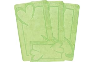 emmahome ROMANY GYPSY WASHABLE 4PCS MAT/RUG SET, CARAVAN/MOBILE HOME TOURER SIZES, 67X120CM Valda (Green)
