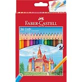 FABER-CASTELL Castel 120136 &ndash; Set of 36 Coloured Pencils for Children and Adults | Colores brillantes, forma hexagonal y mina