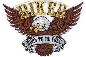 Finally Home, Toppa termoadesiva per giubbotti in pelle, con scritta inch Born to be Free Biker Adler toppe per schiena americana Usa sul gilet