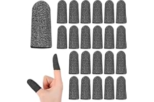 Lusofie Rękawy na palce do gier, srebrne rękawy na palce do gier, niezwykle cienkie rękawy na palce, kompatybilne ze wszystkimi urządzeniami z ekranem dotykowym, gładkie w dotyku, oddychające, odporne