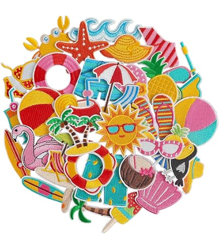 9 Aufbügel-Aufnäher Hawaii-Design – Mit Ananas, Flamingo, Palme, Für Kleidung & Rucksäcke