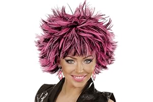 W WIDMANN MILANO Party Fashion 04413 - Perücke Steamy, schwarz-rosa, Disco, Karneval, Mottoparty