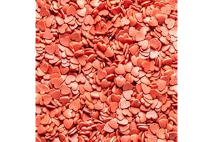 SIMPLY TOPPS Glimmer Sugar Heart Sprinkles - Cake & Cupcake Decorations (Red, 25g)