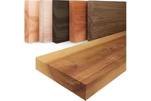 Manufaktura LAMO hylla i massivt trä, hängande hylla med rak kant, utan monteringselement, Rustik aska 100cm, LWG-01-A-003-10