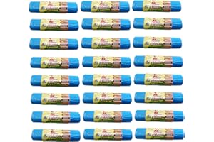 I PRODOTTI DI MARISA CSC - Sacchetti Spazzatura 110L con Laccetti, 240 Pz, Sacchi Spazzatura Grandi per Raccolta Differenziata Esterno e Interno, Sacchi Spazzatura 70x110 cm Antiforo - Buste Spazzatura 24 Rotoli, Azzurro