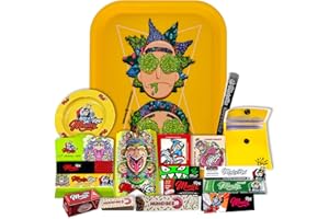 Monkey King Coffret Cadeau pour Fumeurs Plateau à Rouler Officiel Rick and Morty, Accessoires Cendriers, Feuilles à Rouler King Size, Filtres, Rouleaux, Autocollants et Cartons