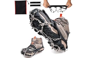 OROOTL Spikes für Schuhe Schuhspikes 19 Zähne Grödel Steigeisen für Bergschuhe Schuhkrallen Eisspikes Ice Klampen Schuhketten Eiskrallen für Wandern Running Trail Trekking Winter Outdoor