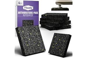 Filzada® 4x Waschmaschinen Unterlage 90 x 90 x 15 mm - Rutschfeste Antivibrationsmatte Waschmaschine dick - Vibrationsdämpfer - Antirutschmatte Waschmaschine - Matte