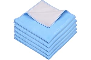 ECO-FUSED Übergroße Mikrofaser-Reinigungstücher XL - 5er Pack - 12 x 12 Zoll - Doppelseitige Reinigungstücher - Mikrofaser- und Wildledertuch für Smartphones, LCD-Fernseher, Tablets, Laptop-Bildschirme