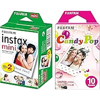 Fujifilm Instax Mini Picture Format Film (20 Shots) and Fujifilm Instax Mini Candy Pop Film (Multicolor, Pack of 10)