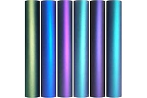 MiPremium Chameleon Heat Transfer Vinyl Iron On HTV Compatible with Cricut Air & Expression Silhouette Cameo & Other Cutters. Assorted Gradient Change Color Pack of 12" x 12" Inch (6 x Sheets)