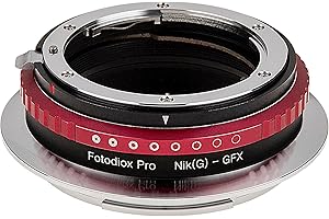 Fotodiox NikG-GFX-Pro Pro Lens Mount Adapter, Nikon Nikkor F Mount G-Type D/SLR Lens to Fujifilm G-Mount GFX Mirrorless Digital Camera Systems (such as GFX 50S and more), Black, 8.0 cm*5.0 cm*8.0 cm