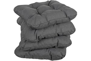 gutekissen Coussin de Chaise matelassé Garniture pour chaises/bancs pour la Maison et Le Jardin Coussin de Jardin Coussin d'assise Plusieurs Couleurs PI1 (50x50, Gris foncé, 2)