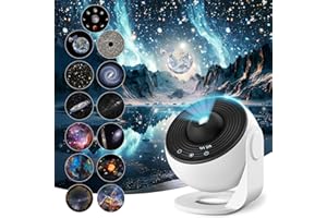 Mexllex 13 in 1 Galaxy Projector with 12 Film Discs, Starry Sky Night Light, Nebula/Moon/Celestial Galaxy Projector for Adults Kids Bedroom Decoration