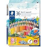 STAEDTLER 144 10ND36 - Pencil | Bright colours soluble in water, resistant A&middot;B&middot;S lead &ndash; with brush &ndash; Item No. 144 10ND36