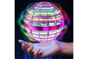 Flying Ball Toys【2021 Upgraded】Globe Shape Magic Controller Mini Drone Flying Toy, Built-in RGB Lights Spinner 360° Rotating Spinning UFO Safe for Kids Adults Magic Flying Toys Outdoor Indoor (Pink)