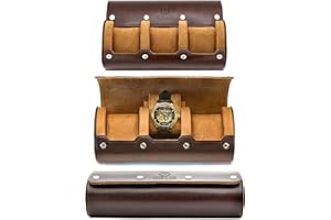 M MIRAGE LUXURY TRAVEL Mirage Watch Étui de voyage pour homme - Organiseur de rangement et présentoir - Étui à enrouler pour montre