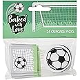 Baked With Love Football Cupcake Picks, Football Cake Decorations, Cake Toppers - 24 Pack