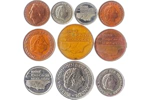 HOBBY OF KINGS 10 vieilles pièces de monnaie des pays-bas. 10 pièces de collection, monnaie néerlandaise Cents Gulden période 1949-2001 avant l’Euro. POUR VOTRE TIRELIRE, PORTE-MONNAIE ET ALBUM POUR LA MONNAIE