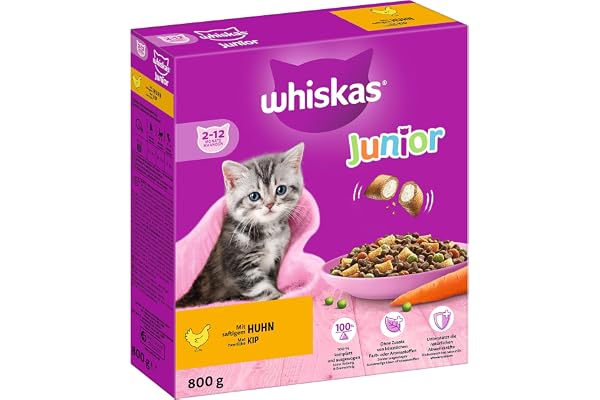 whiskas Junior 433187 Kattmat, Flerfärgad, 5 x 800 g