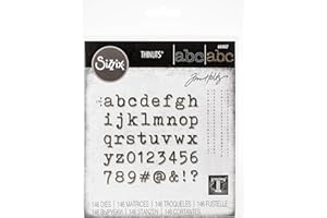 Sizzix Set de Troqueles Thinlits 146 pzas 664407 Mini Alfanumérico Minúsculo by Tim Holtz, Multicolor, Talla única