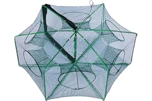 EASY BIG Red de Pesca Plegable con Trampa de Cebo, Jaula Artesanal para Pescar gambas, cangrejos y Langostas