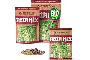 ZenGreens® - Bio Asia Sprossensamen Mischung - Wähle zwischen 10, 200g und 500g - Asia Mix Sprossensamen Mischung - Sprossen Samen Mixtur für asiatische Küche - Microgreens - für Sprossenglas