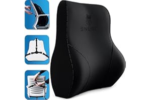 ‎SNUGL SNUGL Lendenkissen - Ergonomisches Rückenkissen Mit Voller Rückenstütze - Gebogener Memory-Schaum Hilft Bei Rückenschmerzen - Ideal Für Zu Hause, Im Büro, Im Auto, Im Rollstuhl