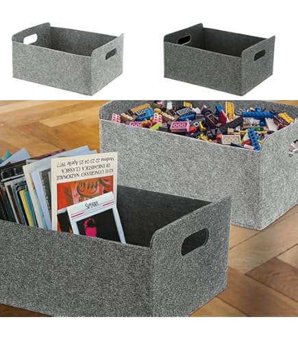 Mangata Canvas Opbergdozen, 28x28x28 cm Stoffen Opbergmanden voor Planken Organisatie Kleding Kinderkamer Thuis (Grijs/Roze, Set van 3