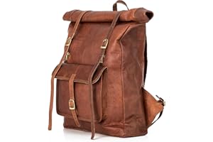 Berliner Bags Zaino vintage Leeds in pelle con scomparto per computer portatile per uomo e donna