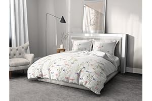 Home Linge Passion, Bettbezug, 3-teilig, 100% Baumwolle, 57 Fäden, 2 Personen, 240 x 260 cm, Mademoiselle Rosa, Cremefarben