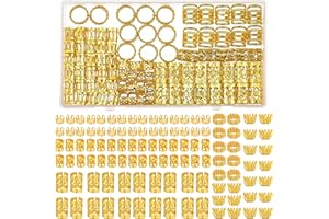 iCovalescent 110 Stück Gold-Haarschmuck für Zöpfe, Verstellbar Metallene Haar Geflecht Ringe, Haarschmuck für Dreadlocks für Männer Frauen Mädchen und Jungen Zöpfe