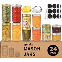 24 Kleine Einmachgläser Mit Deckel – 4 Unzen (ca. 120 Ml), Ideal Für Honig, Marmelade, DIY & Geschenke