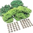 Cayway 3 Pack Static Grass Tuft Miniature Shrubs Bushes Model Grass Tufts Terrain Model Kit Resin Static Scenery Model for Gaming Terrain Decoration Train Landscape Railway Artificial Grass Modeling