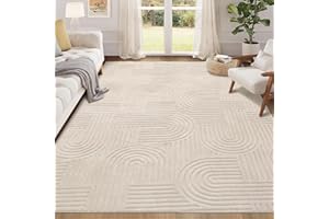 Enyhom Dywan do salonu, 160 x 230 cm, beżowy, puszysty dywan do sypialni, zmywalny, antypoślizgowy, nowoczesny dywan podłogowy, mata, nie gubi włosia, obok dywaników, do jadalni, kuchni, biura