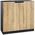 Commode/buffet Logan 2 Portes - Noir Mat, 82x78x37 Cm, Fermeture Douce Soft Close